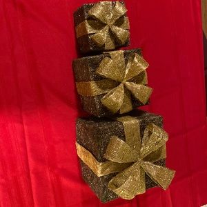 3 Piece Decorative Christmas Gift Box Set